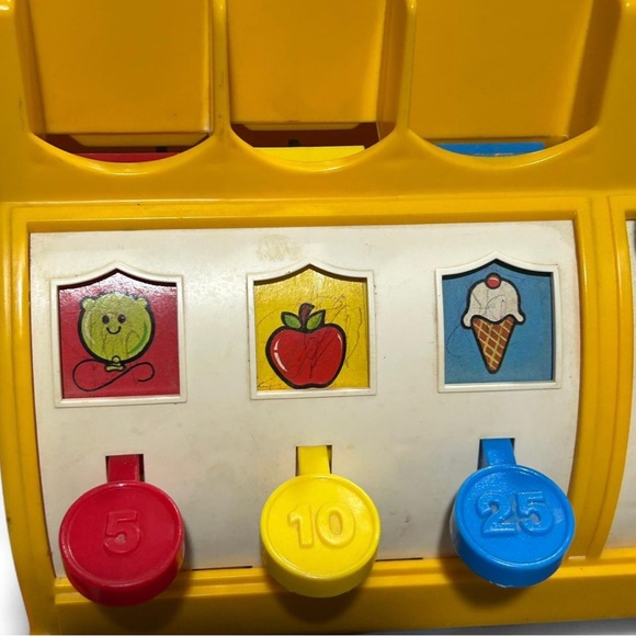 Vintage 70s Kids Toy Fisher Price Cash Register W/ Coins -Works - Picture 7 of 7